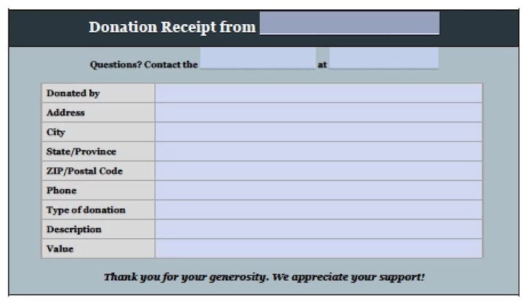 Donation Invoice Template | Receipt file