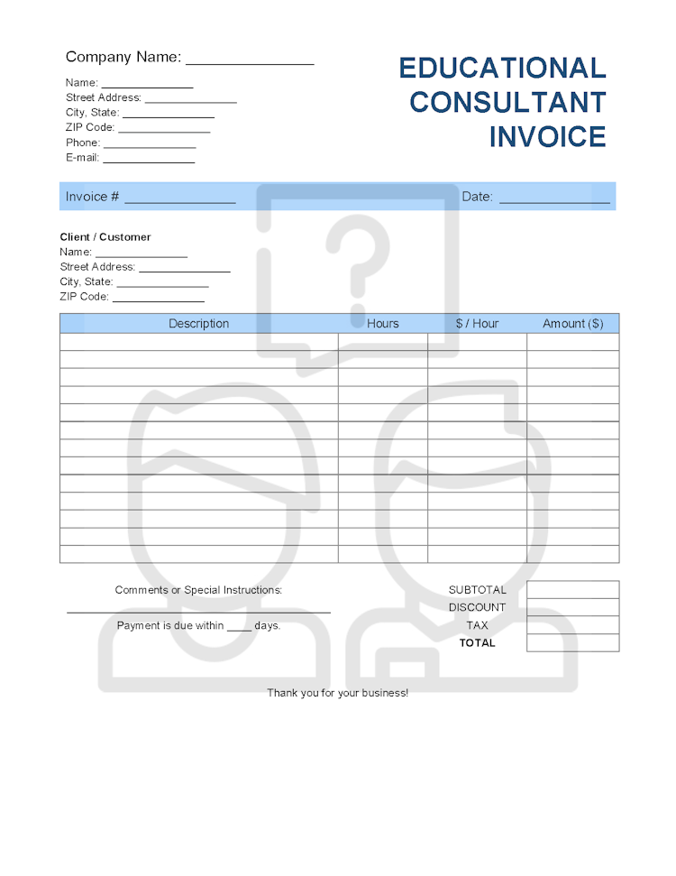 Educational Consultant Invoice Template file